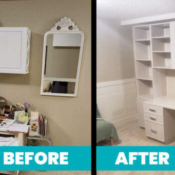 Custom office cabinets / before and after