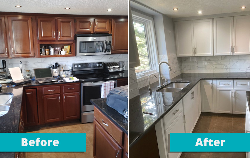 Cabinet refacing 4 before and after